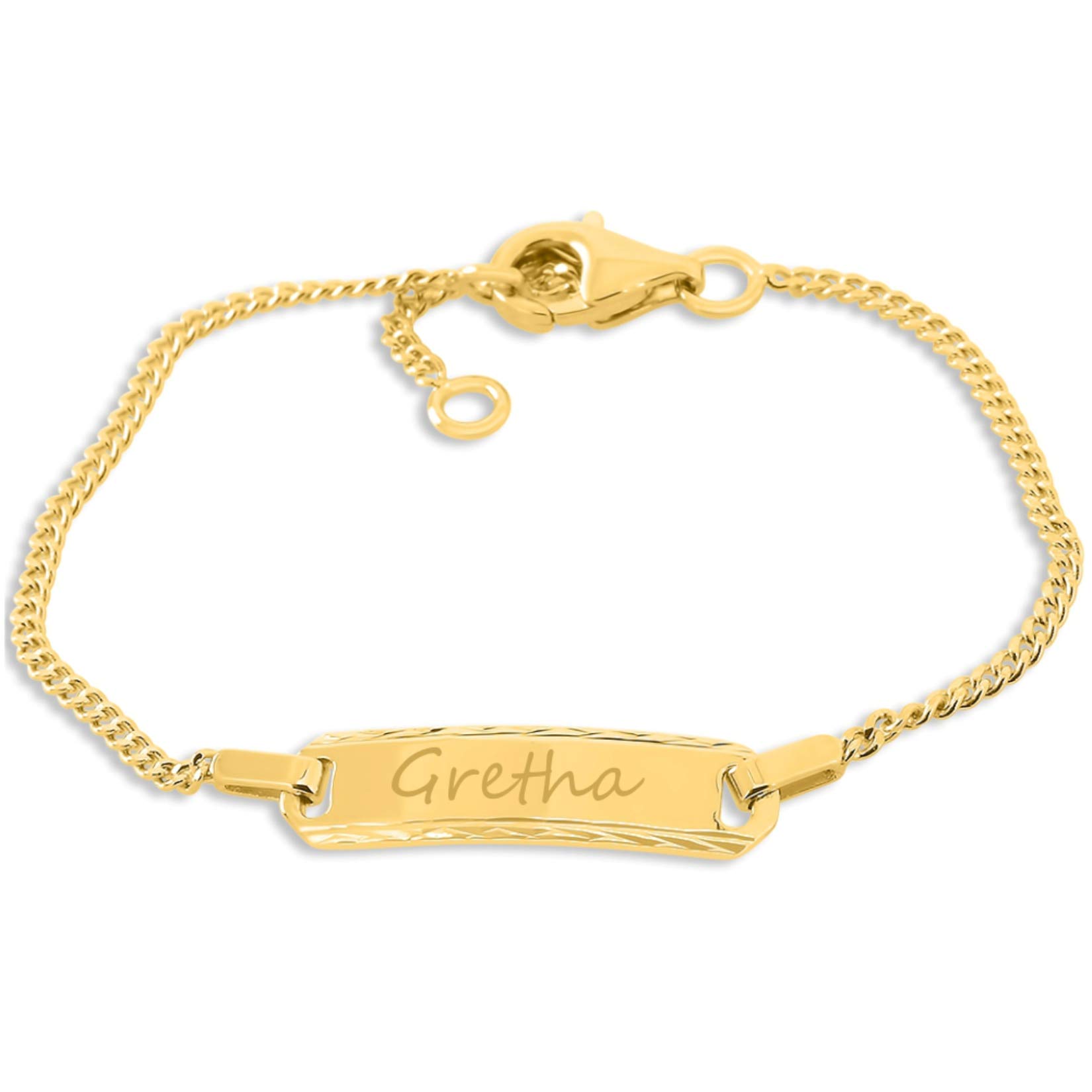 Taufarmband Gravur Gold Kinderarmband mit Wunschgravur Armkettchen Taufe Babyarmband Taufgeschenk Taufschmuck Gravur Namensarmband Baby Mädchen Geschenke personalisiert