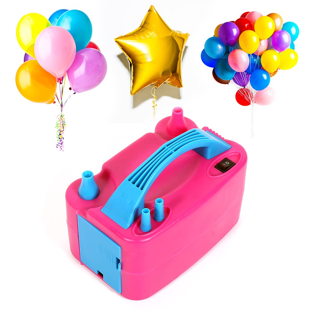Bomba de globos eléctrica – Inflador de globos – Inflador de globos eléctrico con doble boquilla para globos de látex, 2 modos de funcionamiento, para globos de boda, cumpleaños y fiesta