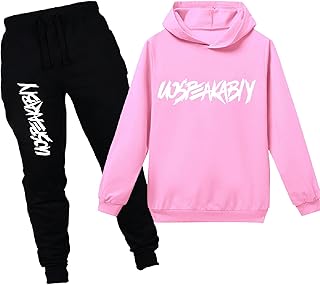 Chándal Niños 2 Piezas Set Sudadera con Capucha y Pantalones Deportivo Jogging Conjunto Ropa 2-15 años