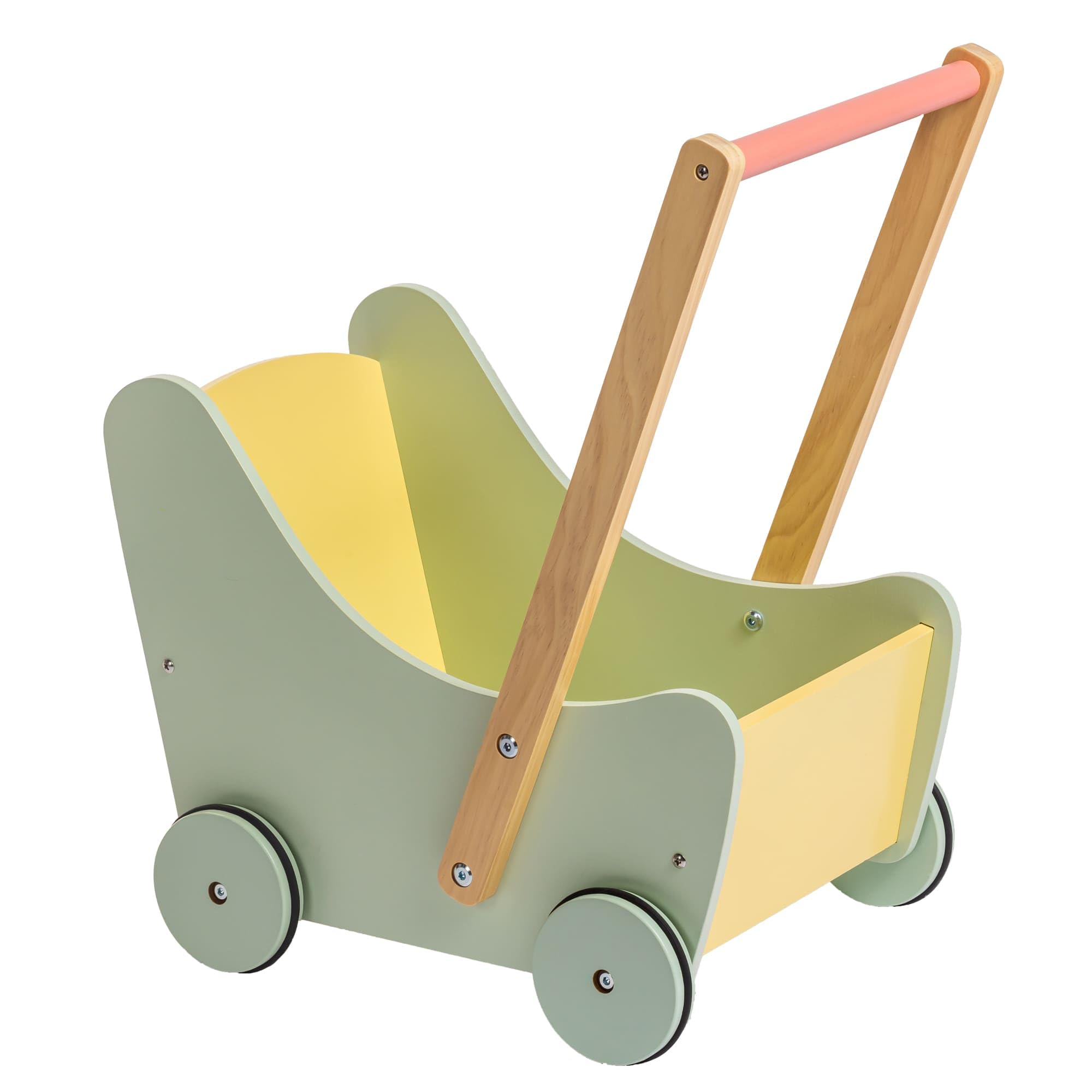 JC Toys Parfait Collection | Deluxe Wooden Push Cart Stroller| for Dolls and Stuffed Animals up to 20" | Ages 3+ | Twiggly Toys