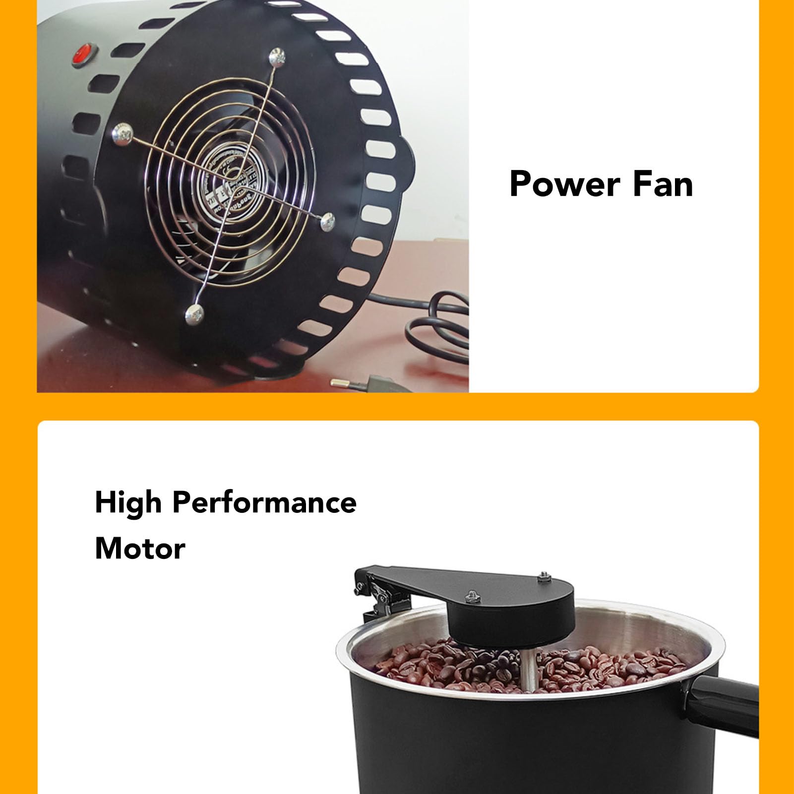 Coffee Bean Cooler, Electric Rotating Cooling Plate with Stainless Steel Filter and High Suction Fan for Home Roasting, 110 220V EU Plug