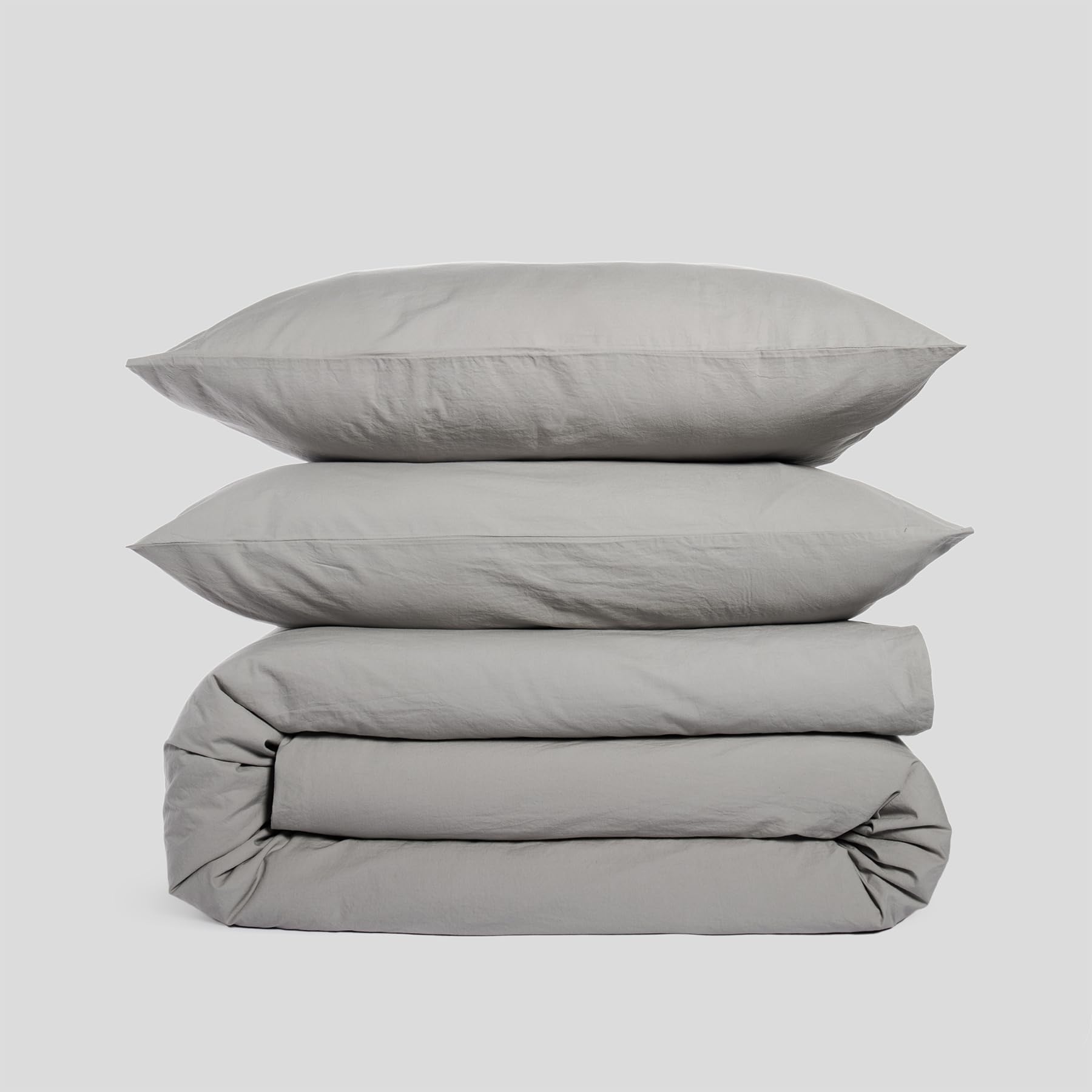 Organic - Juego de Funda Nórdica - Cama 90/105 cm - Gris Niebla - 100% Algodón Orgánico - Made in Portugal