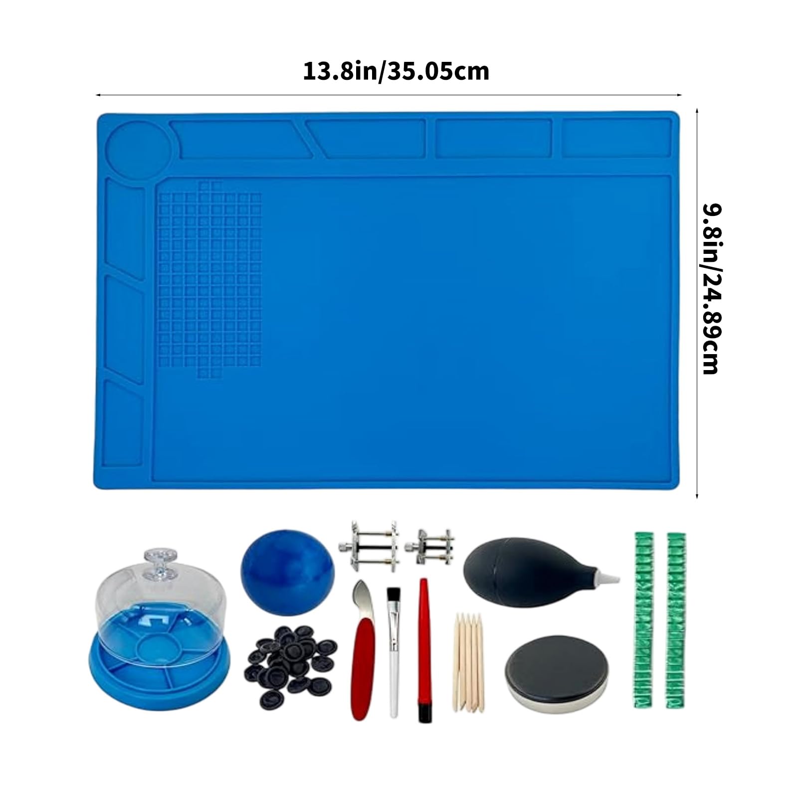 Uhrenwartungswerkzeug mit Silikonpad und Bürstenwerkzeugen für NH35 / NH36 mechanische Uhrenreparaturwerkzeuge Pflegeset Langlebiges Reparaturpflegeset