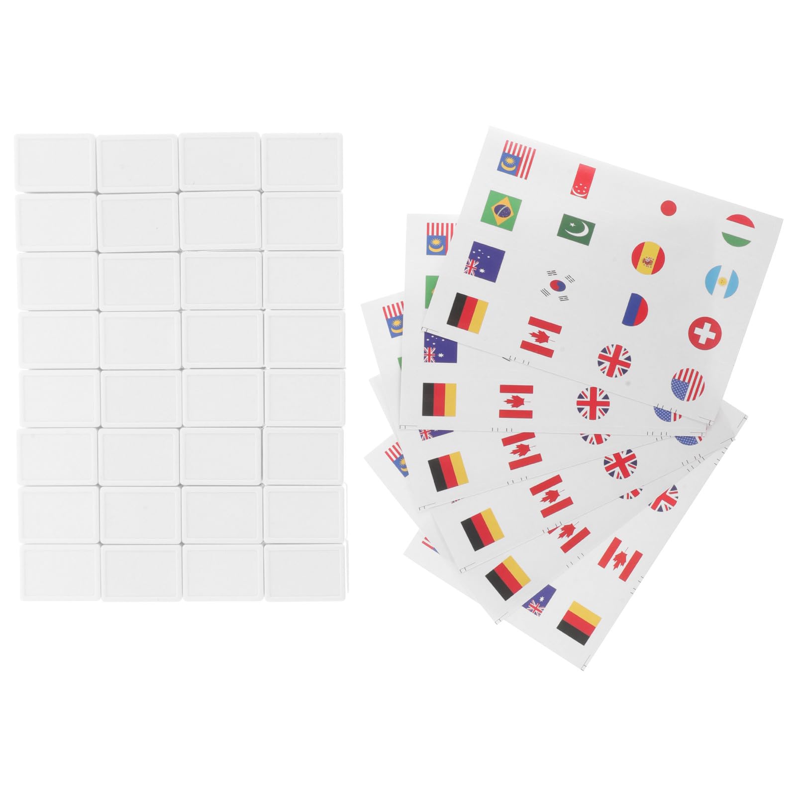 Veemoon Set 65 Pezzi Mahjong Adesivi Bandiere Nazionali, Piastrelle in Plastica Resistenti, Gioco da Tavolo Semplificato per Famiglie e Viaggi, Apprendimento Culturale e Intrattenimento