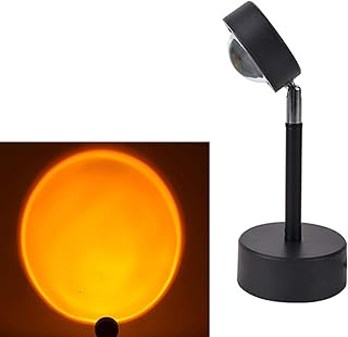 VELIHOME Lâmpada de projeção do pôr do sol, luz de piso de projeção do pôr do sol, luz de LED moderna arco-íris, luz de suporte para sala de estar, projetor de quarto, projetor romântico para presente, carregamento USB