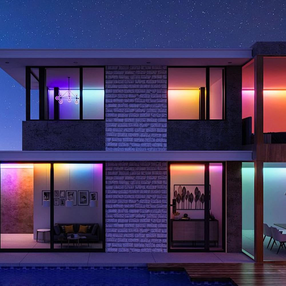 Striscia luminosa a LED con controllo Bluetooth, illuminazione RGB dimmerabile per sincronizzazione musica, telecomando e compatibile con app, ideale per camera da letto e retroilluminazione TV da