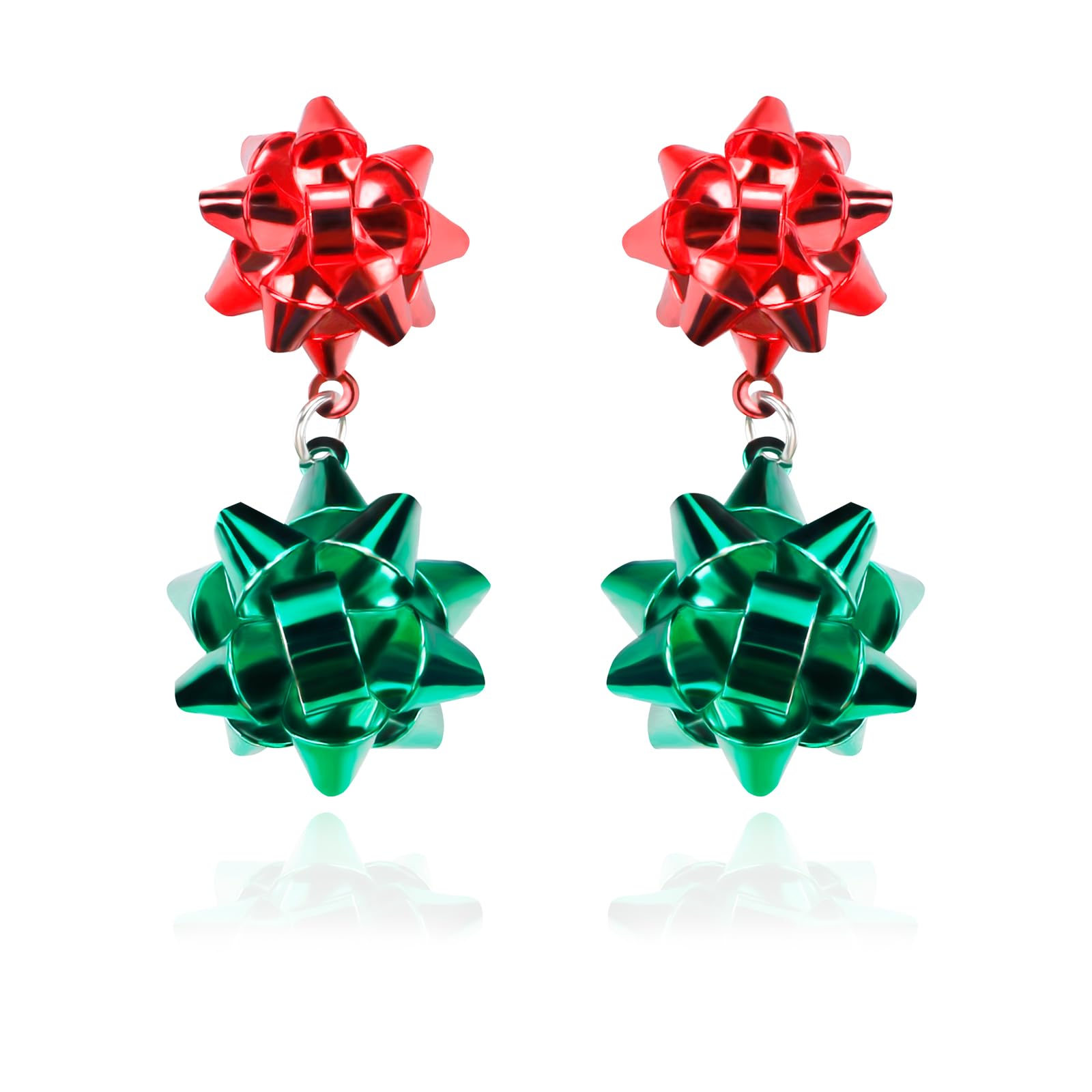 DAYANEYChristmas Bow Earrings Christmas Tree Earrings Gnome Gifts Pink Gifts Bell Accessories for Women as Holiday Accessories Xmas Stocking Stuffers for Women