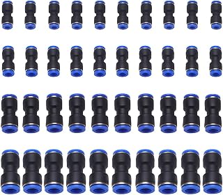 VooGenzek 40 Stück gerader pneumatischer Schlauchverbinder, Schlauchverbinder, Schlauchverbinder aus Kunststoff, für 6 mm/8 mm/10 mm/12 mm Rohre