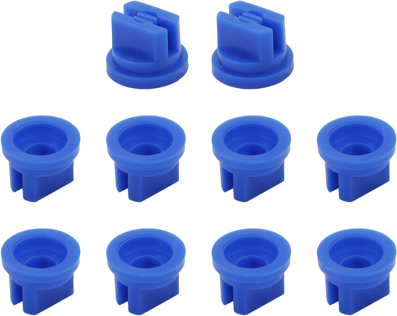 MroMax Flat Fan Spray Tip, 110 Degree Plastic Nozzle 0.3mm Orifice size for Agricultural Equipment Spray Cleaning, Cooling, Dedusting 10Pcs(Blue)