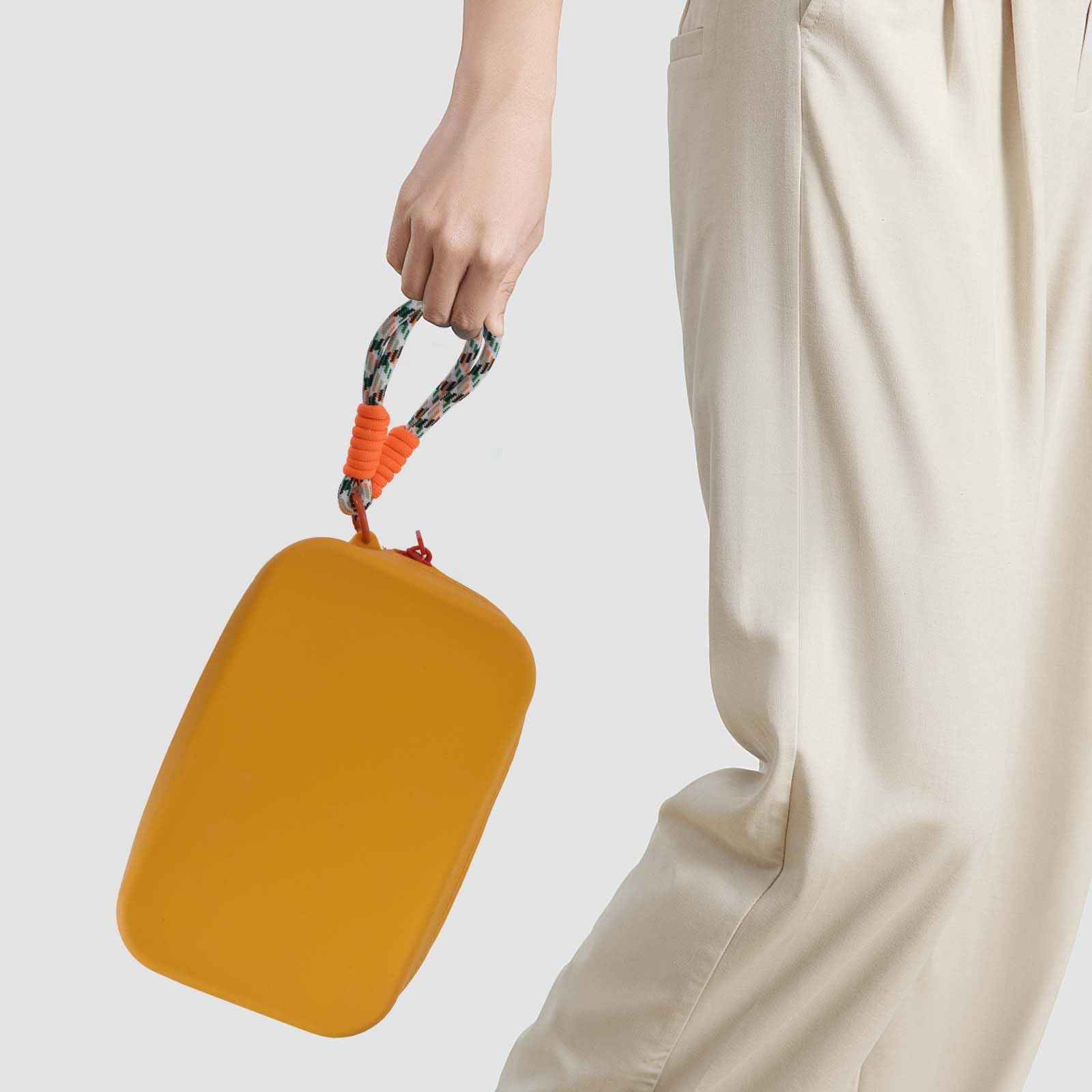 Bolsa de Cosméticos de Silicona, Bolsa de Maquillaje de Viaje, Neceser de Aseo Impermeable, Bolsa Aseo Silicona Portátil 2 PCS Rosa y Naranja, Bolso de Tocador para Mujeres y Hombres