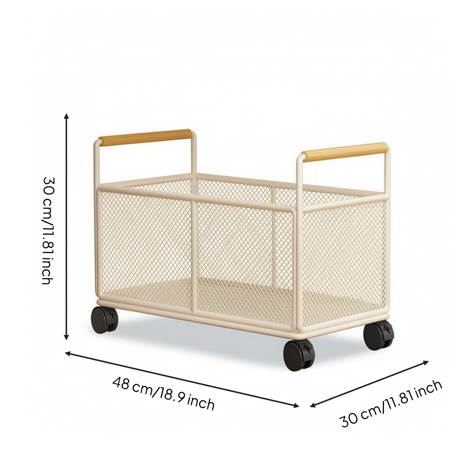 Carrello Porta Libri con Ruote Compatto Carrello Portaoggetti Multiuso Portatile Organizzatore sotto Scrivania per Soggiorno, Bianco, Grande Con Ruote