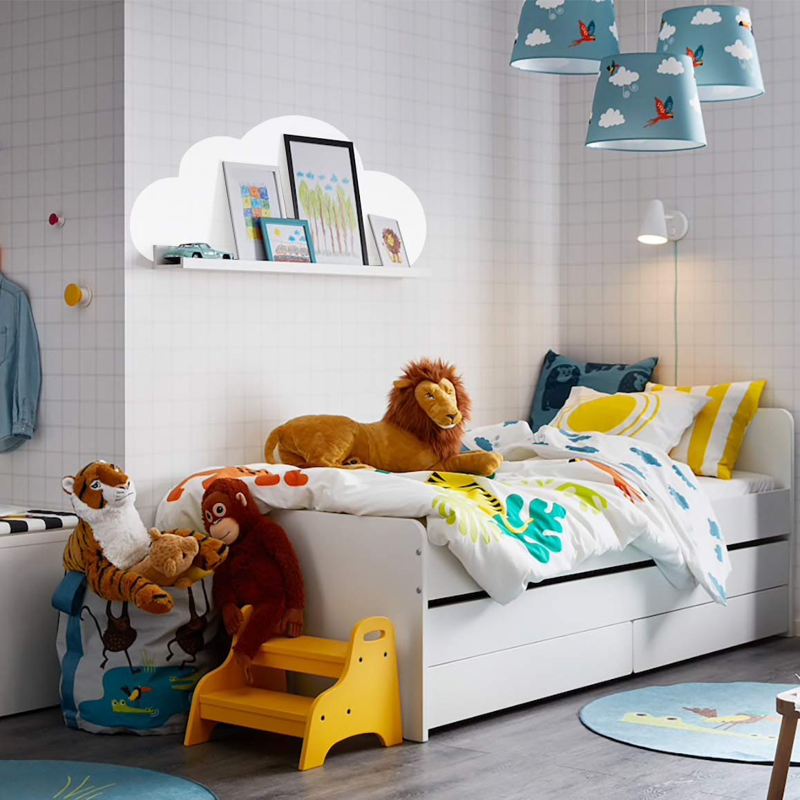 Wolken Wandtattoo Passend fr deine Ikea RIBBA/MOSSLANDA Bilderleisten fr  Babyzimmer Kinderregale (Dunkelbeige) : Amazon.de: Baby