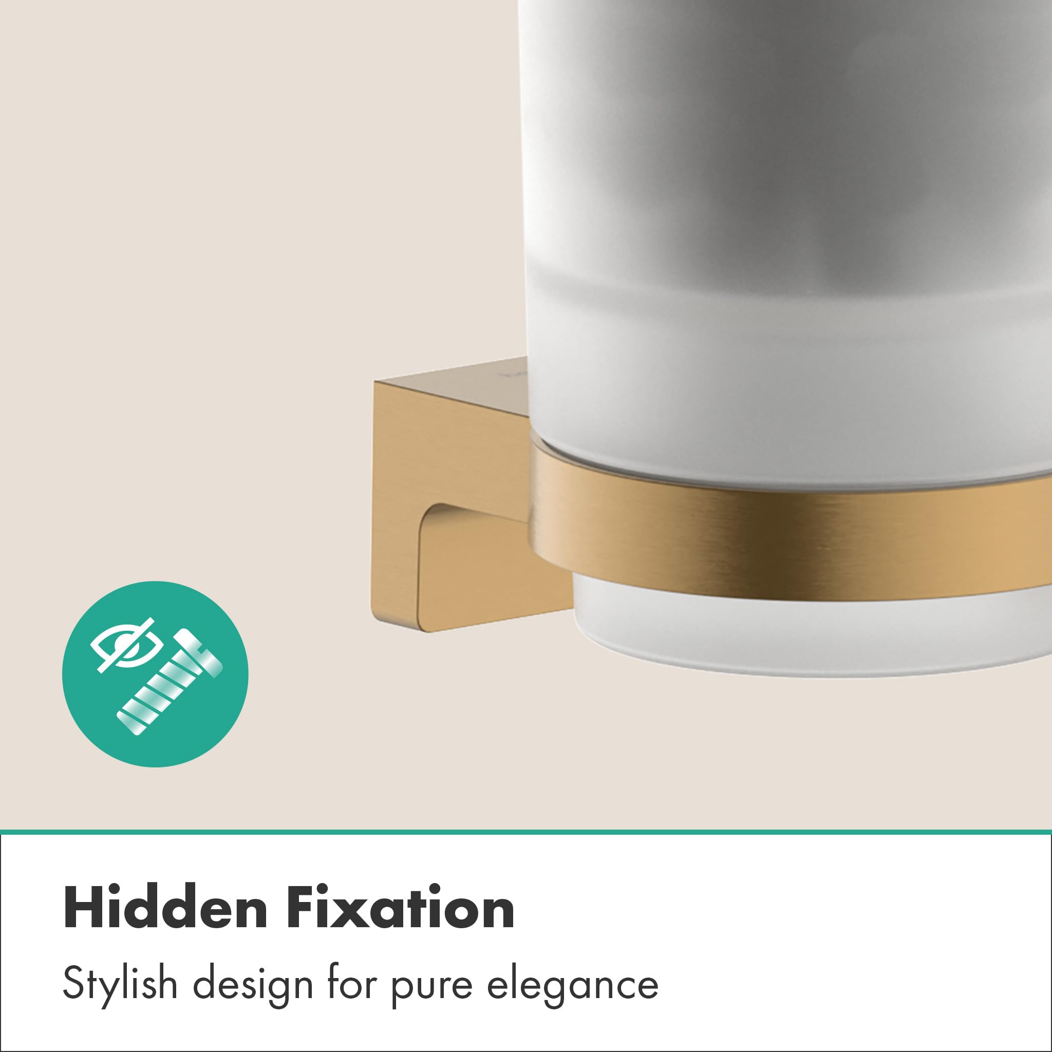 hansgrohe AddStoris S - escobillero con Soporte, escobillero baño para Montaje en Pared, fijación Oculta, Accesorios de baño, Bronze Cepillado, 41782140