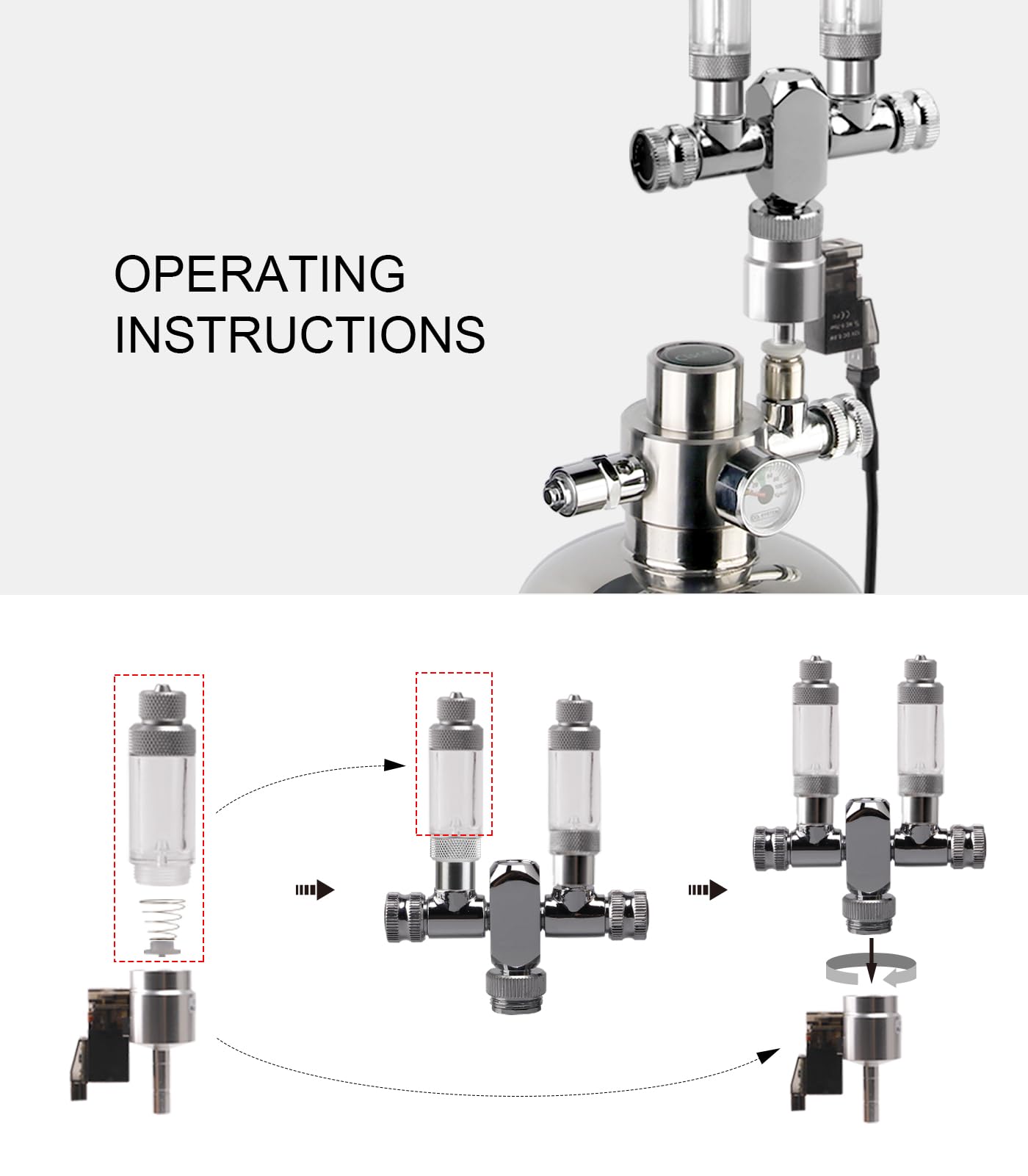 Répartiteur de CO2 pour aquarium - Valve de régulation 2 voies dédiée au générateur de CO2