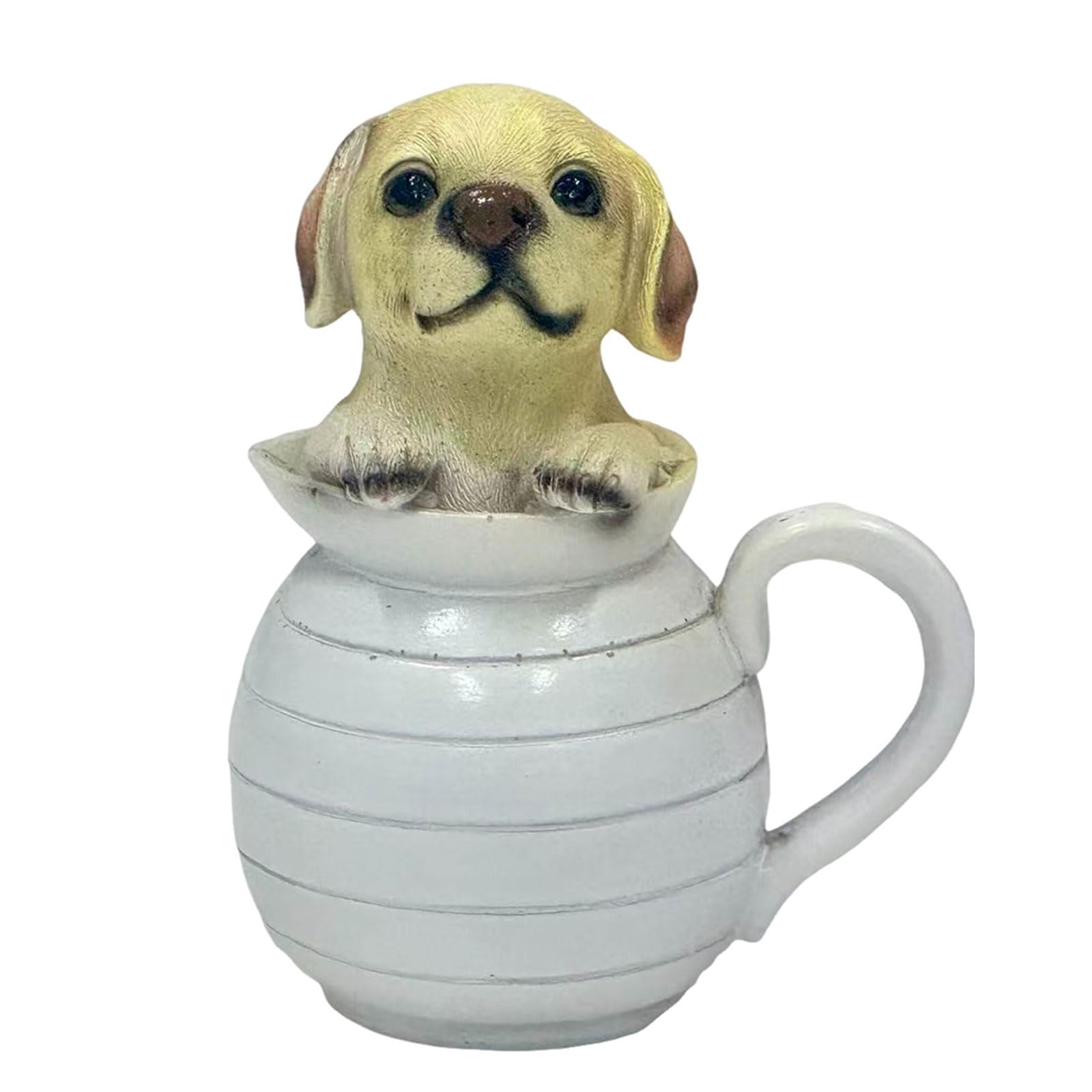 sodeber Charm Resins Dog Figurine Sculpture Lovely Small Dog Statue for Bookshelf Sofa Home Decoration Lovely Decoration