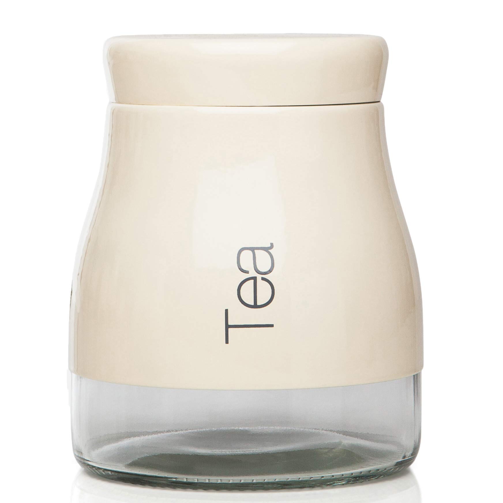 Sabichi Grey Tea Jar, Glass, Cream
