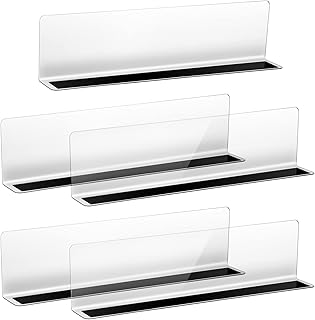 ULTECHNOVO Clear Shelf Dividers, Plastic Shelf Divider- 5PCS Shelf Separator with Magnetic Side- Firmly Standing Clear She...