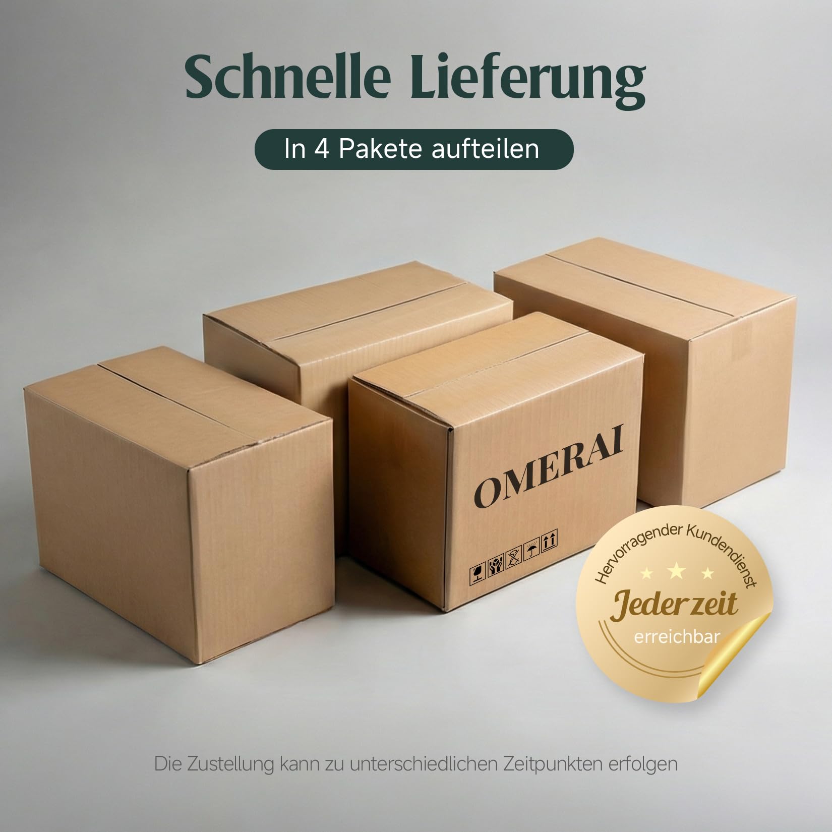 OMERAI Premium Mülltonnenbox 3er 240L mit Fußpedal - Anthrazit Verzinkter Stahl - Automatikdeckel mit Softclose & Schloss - Mülltonnenverkleidung wetterfest & UV-beständig Gerätebox - erweiterbar