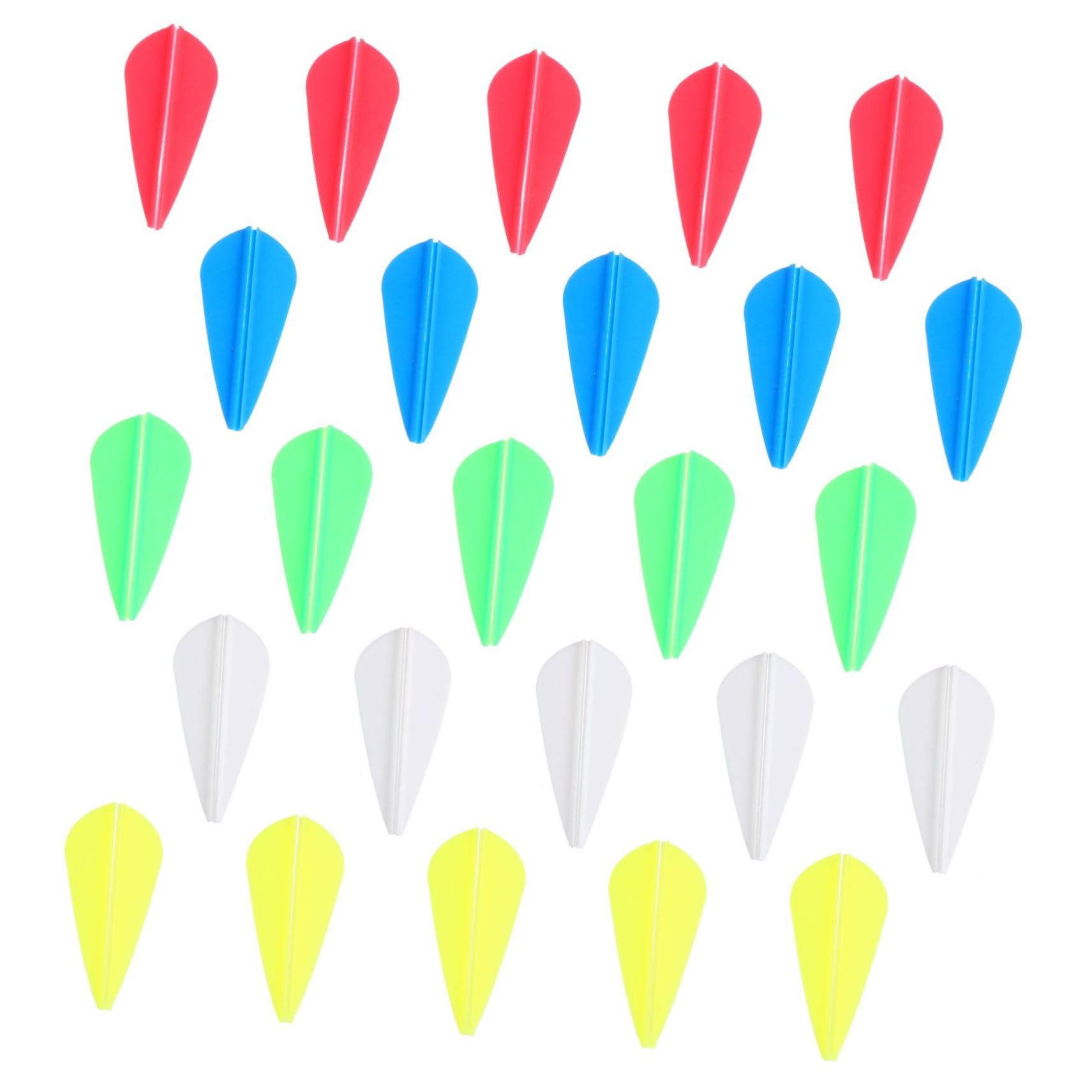 Happyyami 50Pcs Rubber Arrow Vanes for Archery Fletchings Fletches for DIY Arrows for Hunting Target Shooting Supplies Easy to Use Durable Design Random Color