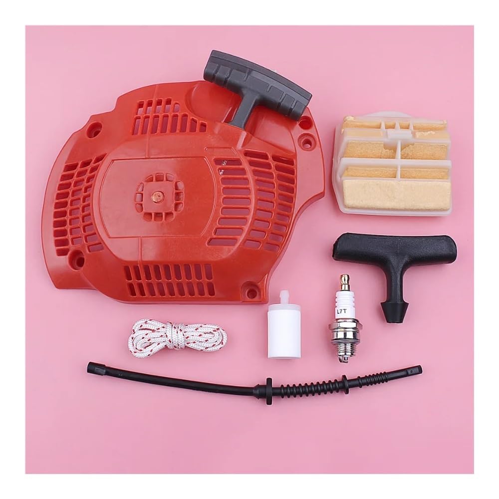 Arranque de Retroceso Compatible con Hus 445 y 450, Filtro de Aire, Mango, Cuerda de Agarre, bujía, Repuesto de Motosierra. Accesorios para cortacésped