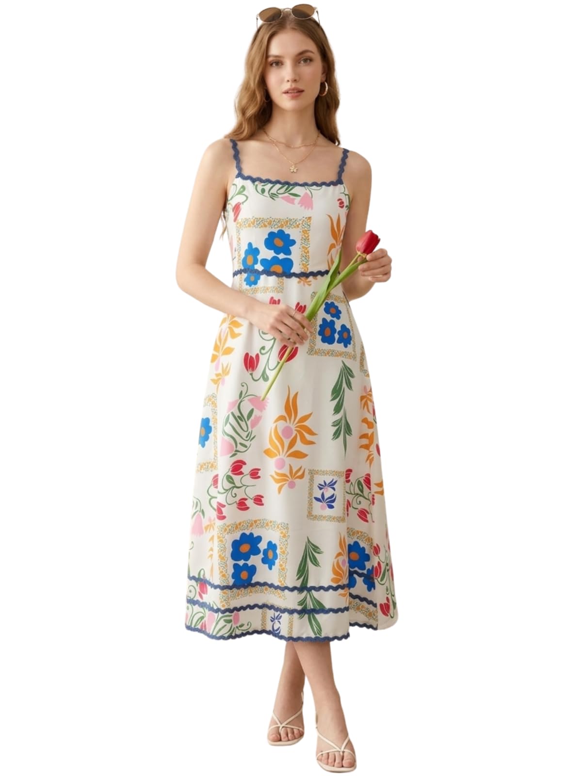 Summer Dress for Women Midi Dress for Woman | Sleeveless Striped Design | Maxi Dresses Stylish | Casual Western Vacation Dresses | Flowy A-Line Resort Wear for Brunch & Beach Styling-image-41