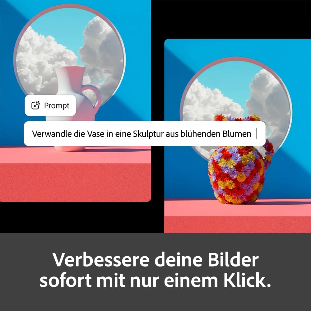 Adobe Firefly Pro inkl. Express Premium & Photoshop Web/Mobile, 3-Monats-Abo, 4000 AI Credits, PC/Mac/Mobile | Aktivierungscode per Email