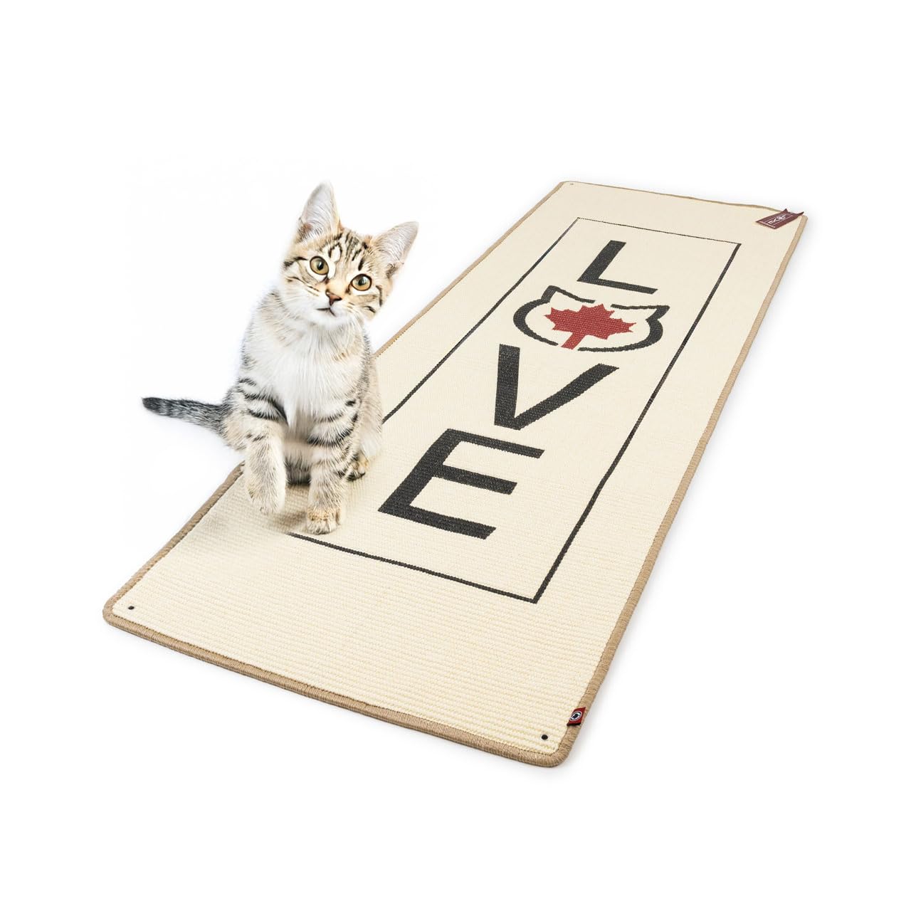 CanadianCat Company | Kratzteppich für Katzen - beige | 180 x 60 cm | Bodenläufer, Wandteppich, Wandbefestigung
