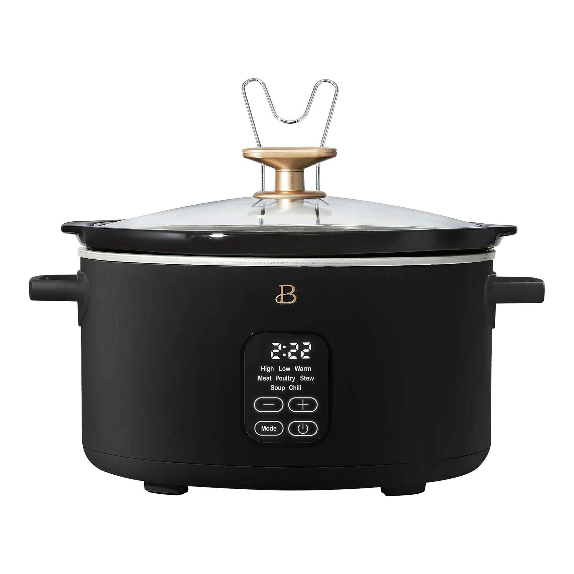B 6 Qt Programmable Slow Cooker by Drew Barrymore-5 Preset Cooking Functions Digital Countdown Timer Dishwasher-Safe Parts and