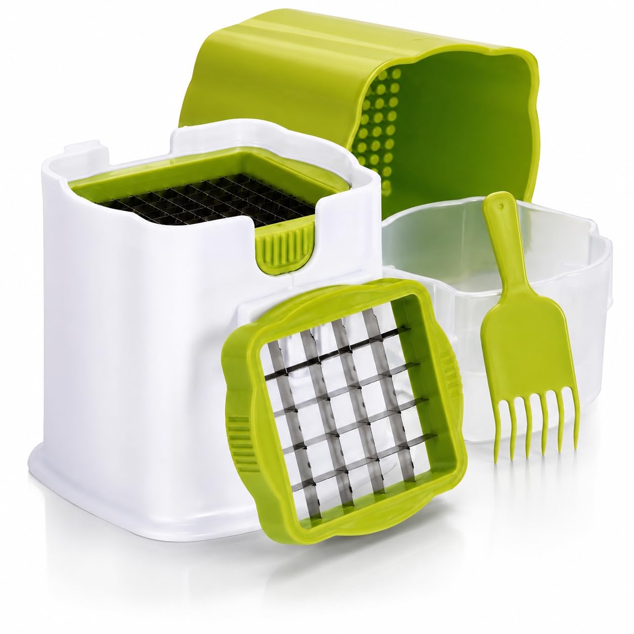 Multi-Functional Vegetable Chopper Cutter with Dicing & Slicing Blades | Kitchen Gadget for Quick Meal Prep | Includes Cleaning Brush & Container-image-32