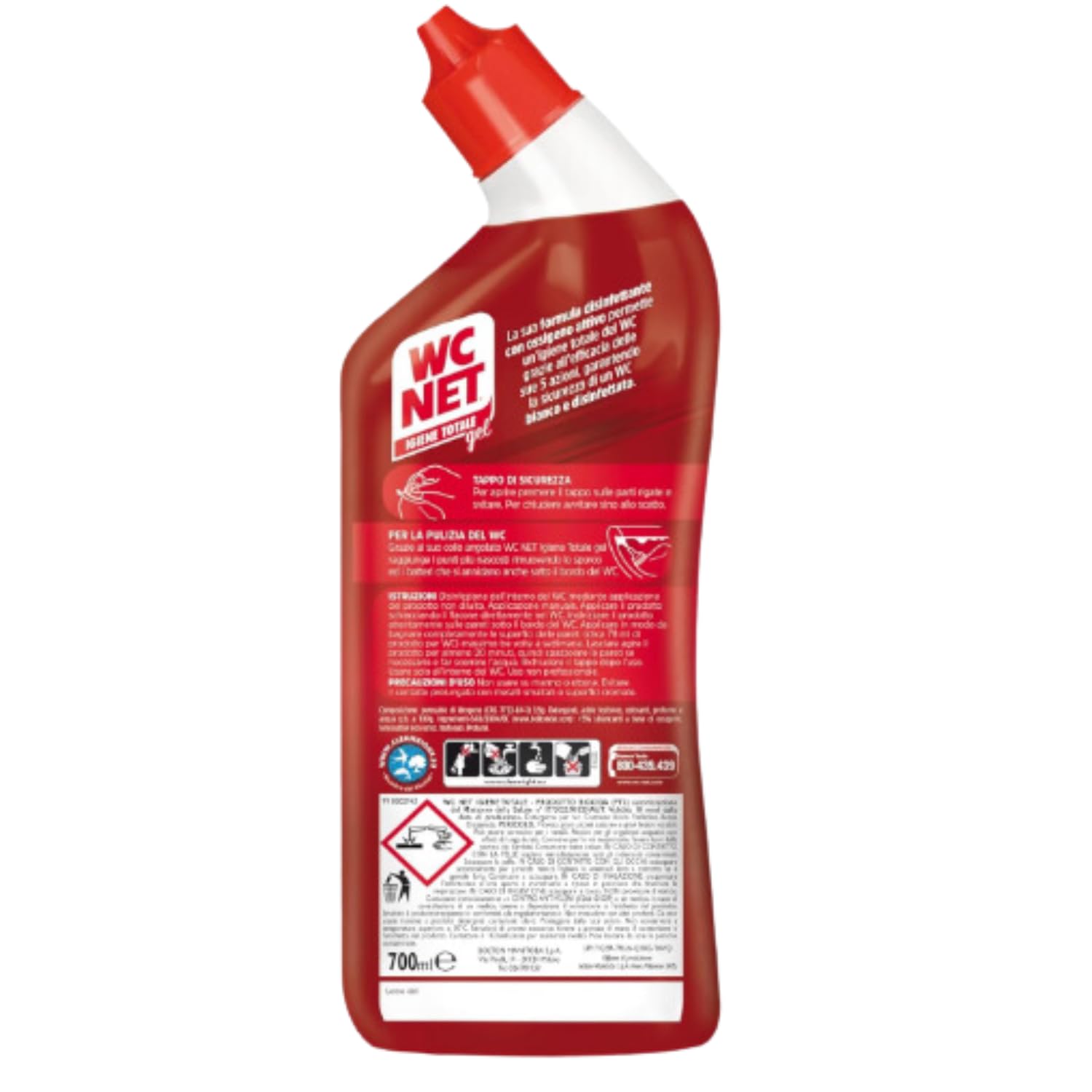Gel Disinfettante Igiene Totale per WC 700 ml – Pulizia Profonda Antibatterica – Variazioni 4/8/12 Pezzi (12)