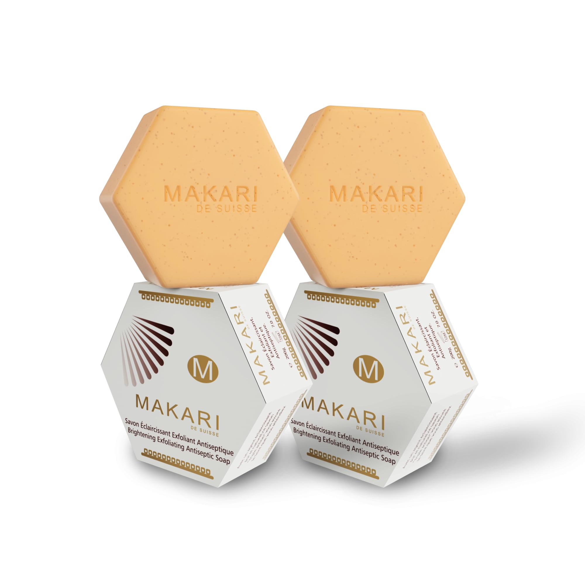 MAKARI Classic Exfoliating Antiseptic Soap 2-Pack (7 oz) | Helps Revitalize & Support Even-Looking Skin Tone | Detoxifies & Removes Impurities | For