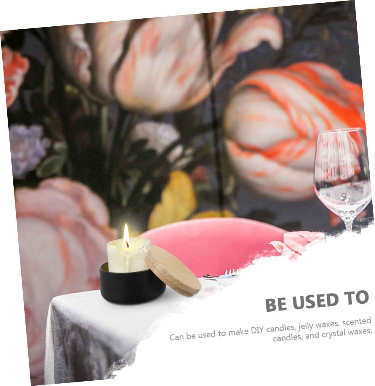 8pcs Practical Candle Jar Tinplate Container Lid Beads Packing Box for Home