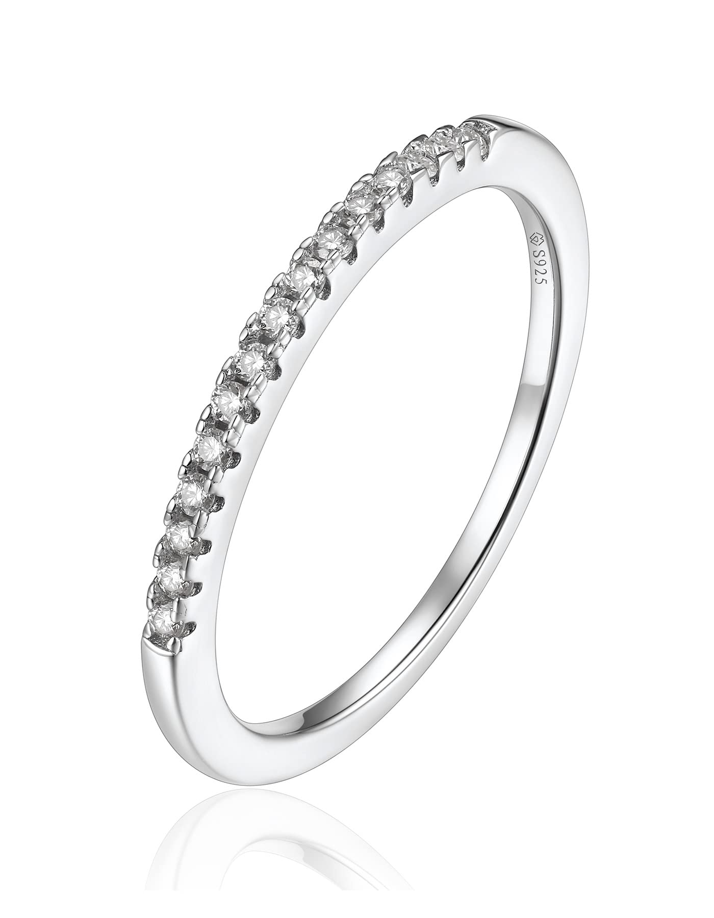 MomentWish Anelli Donna, Anello di Fidanzamento Moissanite VVS1 D Colore Fedine Fidanzamento Coppia Eternità Anello Anelli Sottili Anelli Donna argento 925 Regalo di nozze per Donna Sposa