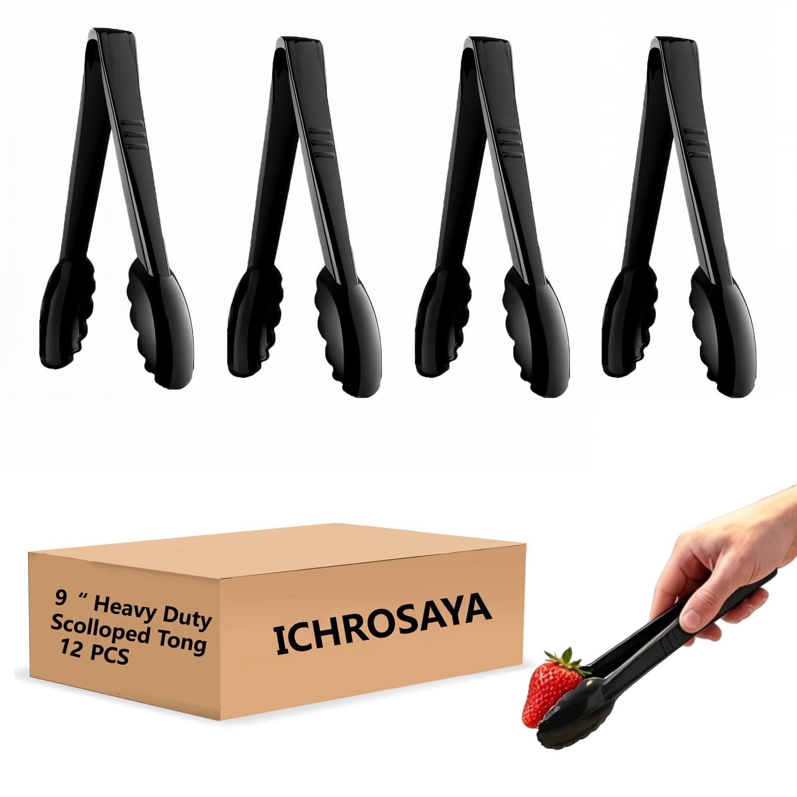 Disposable Plastic Serving Tongs - 24 Pack -9 Disposable Plastic Serving Tongs - 24 Pack -9