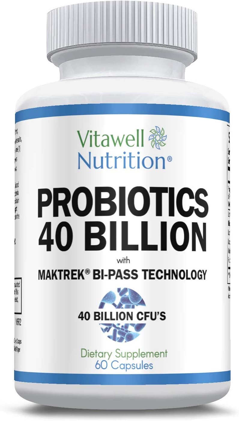 Vitawell Nutrition™ Probiotics 40 Billion with Martrek® Bi-Pass Technology, 60 Capsules