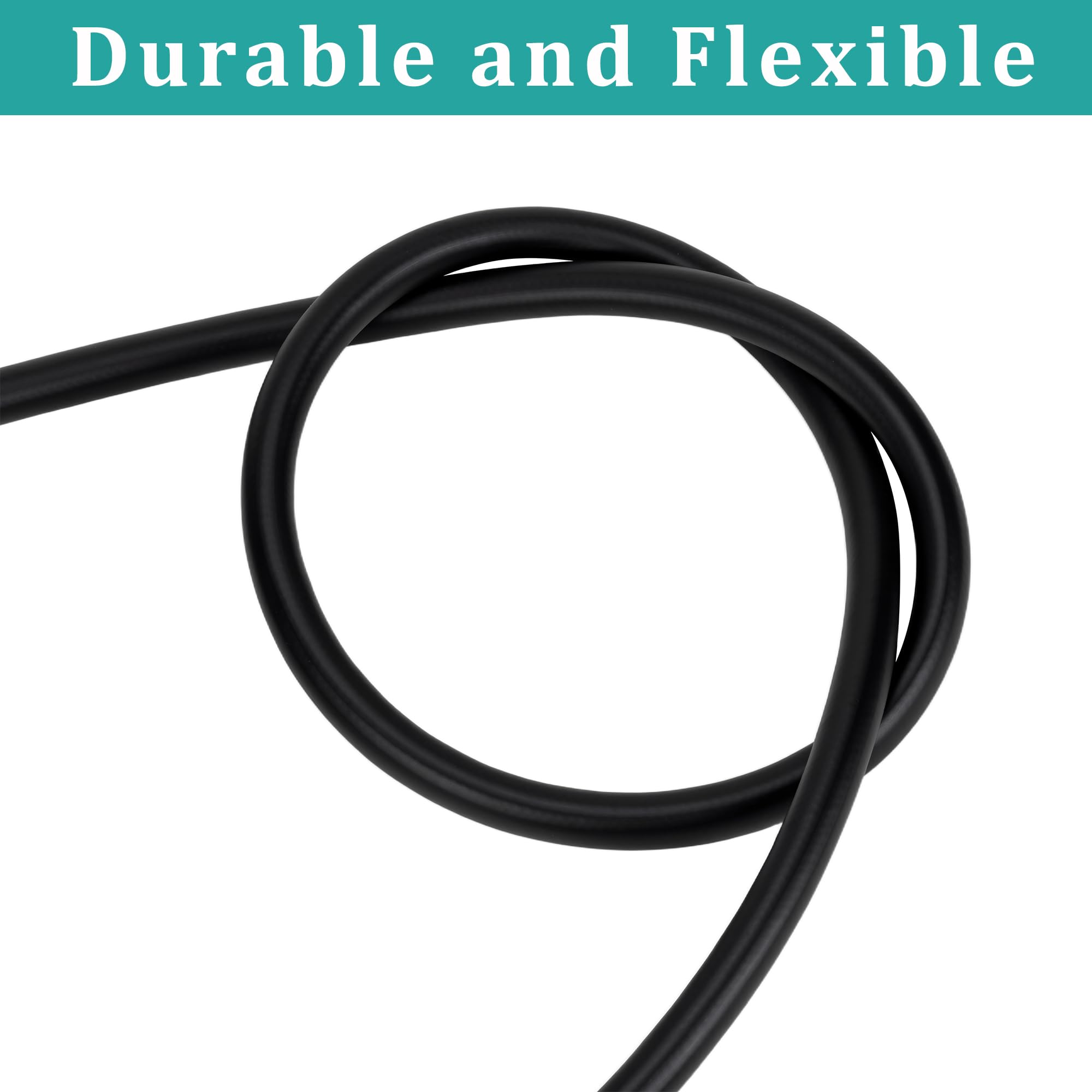 Tubo de vinilo reforzado negro de 1 pulgada de diámetro interior x 25 pies, flexible de PVC, trenzado híbrido, tubo de línea de agua grueso de alta presión con 2 abrazaderas, a prueba de
