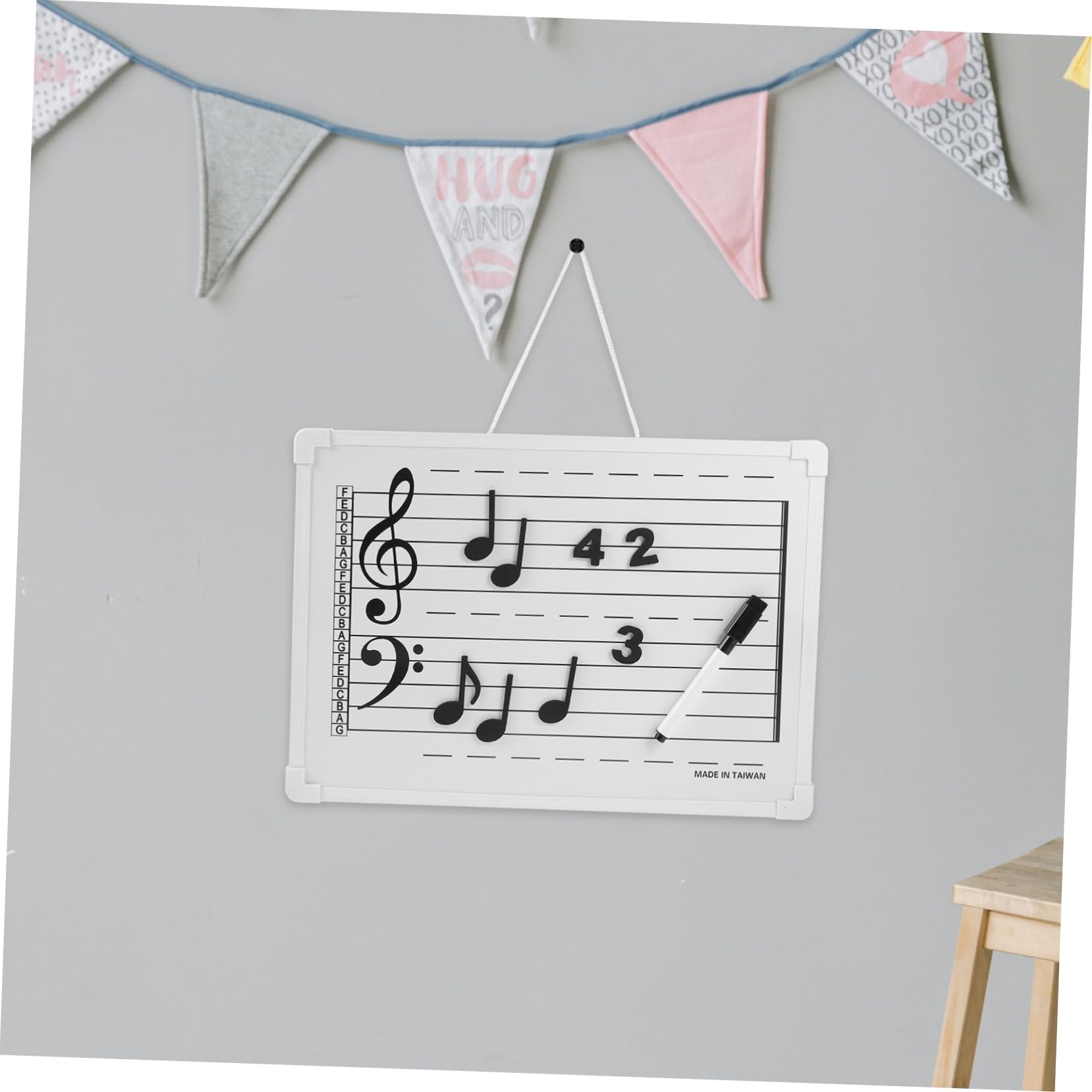 SHOWERORO Notenlinien und Magnetischen Notenaufklebern mit Abwischbarer Oberfläche Whiteboard Leichtes Kunststoff Whiteboard für Schule und Zuhause Tragbares Mitarbeiter Schoßtafel Satz