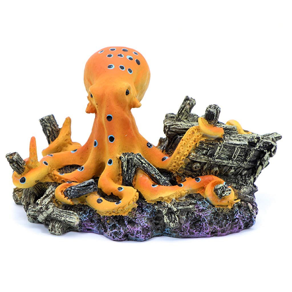NEWFT Fish Decoration Aquarium Hideaway Theme Resin Ornament Rock Cave Landscape Adornment