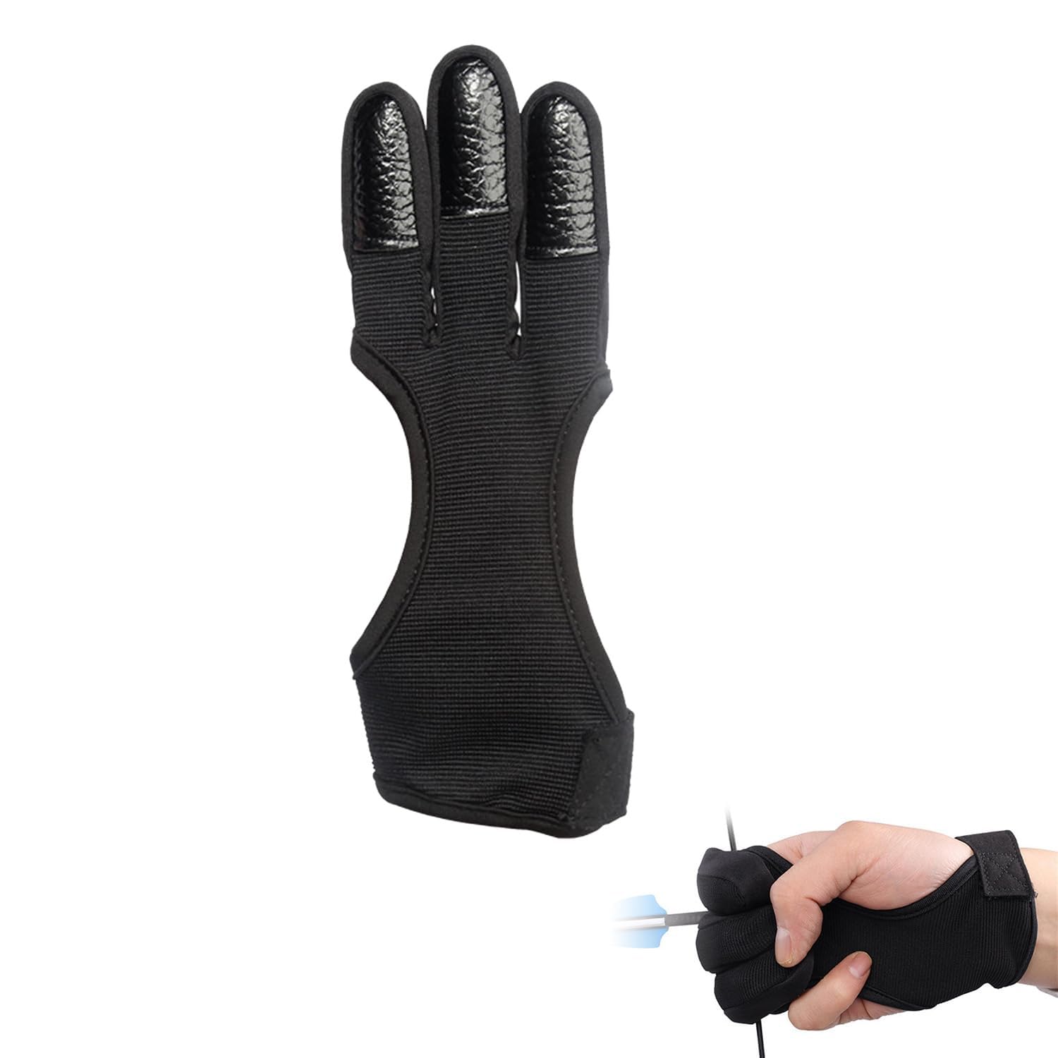 Guanti Protettivi per Tiro con l'Arco Tokaneit a Tre Dita Protezione Mano Arco Composto Ricurvo