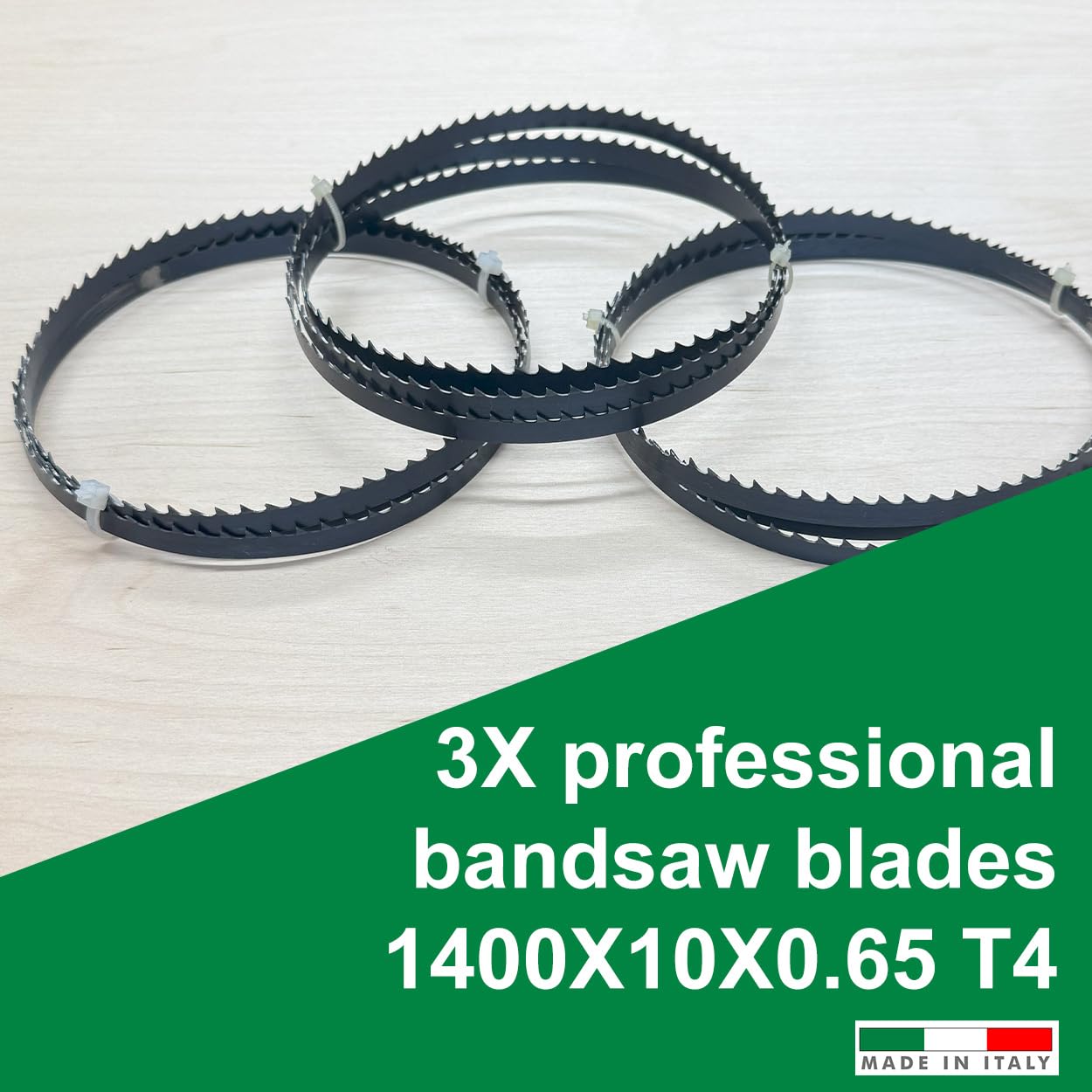 Fraiser CrocoBlade - Juego de 3 hojas de sierra de cinta 1400 x 10 x 0,65 mm - para madera y derivados - recambio profesional para sierras de cinta TC-SB 200, HBS30, HBS25, PBS 350 - TPI 14