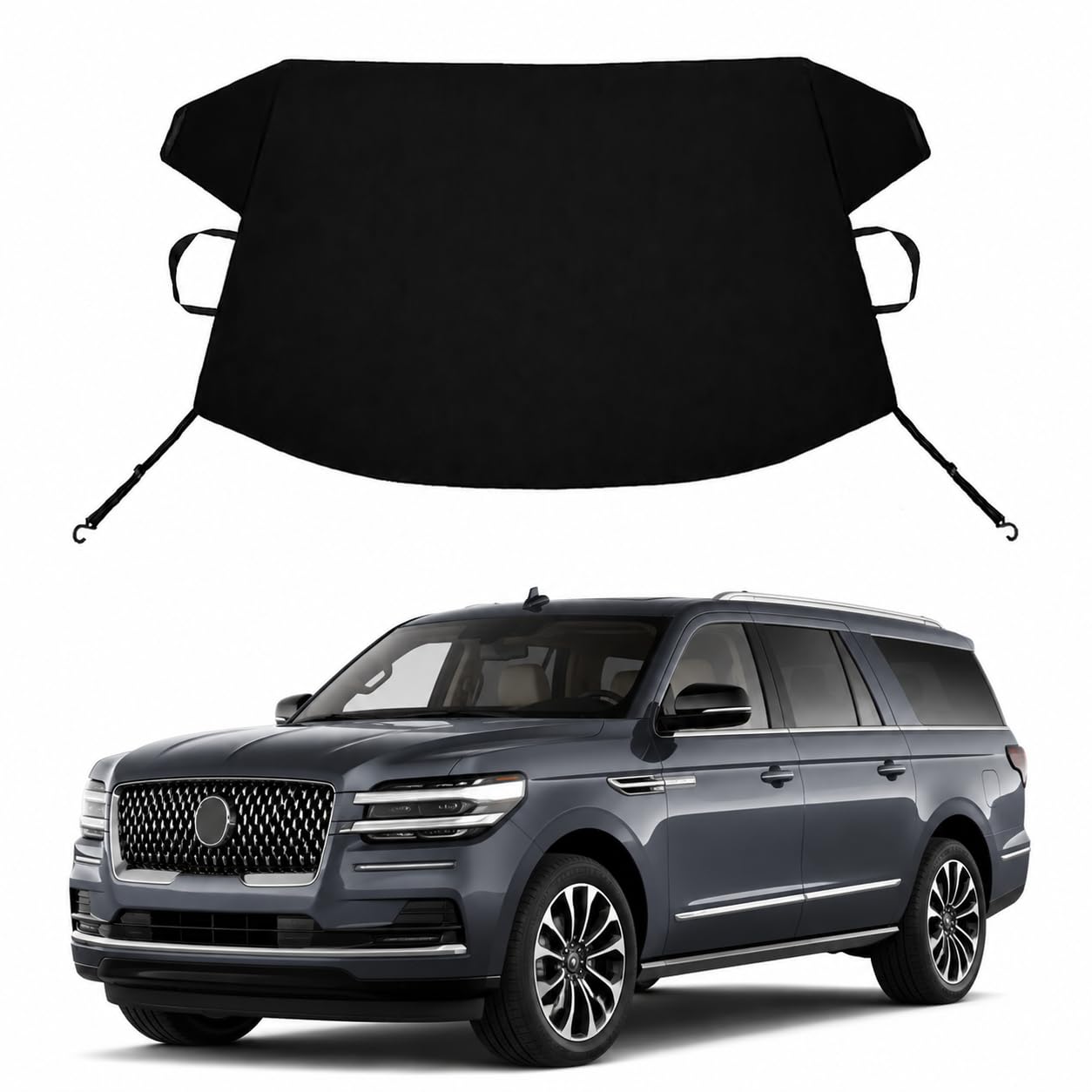 Navigator Custom Windshield Cover for Ice and Snow Lin-coln Navigator Heavy Duty 600D Oxford Fabric Windshield Protector Fit Waterproof Frost Snow Cover Winter Car Accessories