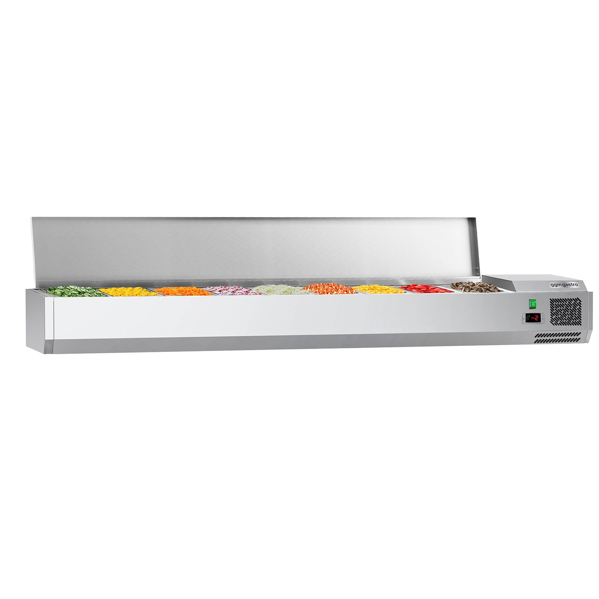 GGM Gastro | AGG204END#07 | Kühlaufsatzvitrine ECO - 2000x395mm - 9x GN 1/3