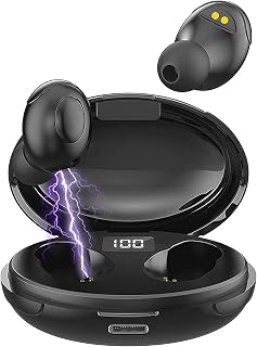 Wireless Headphones,Wireless Earbuds with Mic Bluetooth 5.0 Headphones USB-C Charging Case, IPX6 Waterproof Wireless Earphones,HiFi Stereo Deep Bass,In-Ear Headset with LED Display for Sport Work