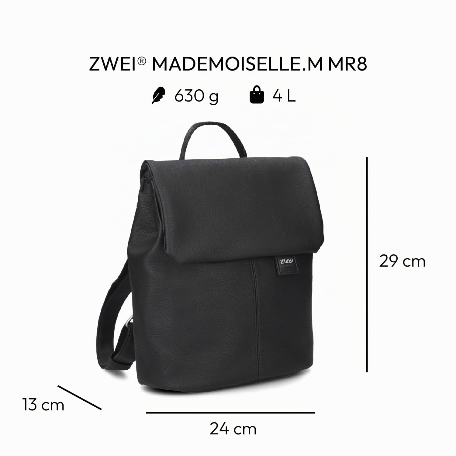 Zwei Zaino da donna, Nubuk-nero, 56 Chaqueta- 101,60 cm Talla, Rucksack