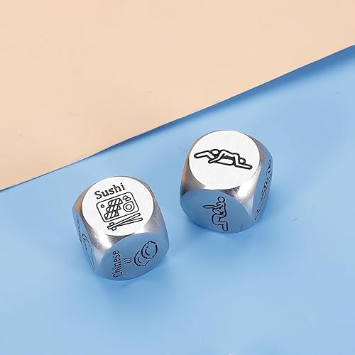 Miniatura 7 de Dados de aniversario para él, ella, divertidos dados de decisión de comida para parejas, novio, novia, despedida de soltera, día de San Valentín,