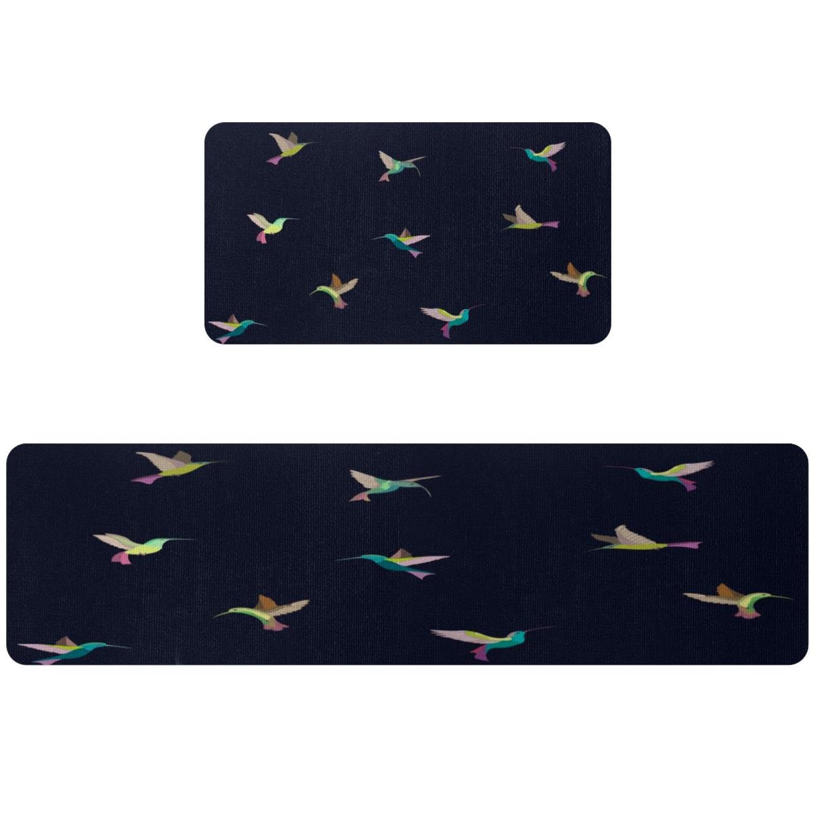 Tapete de cocina VAPOKF de pájaros voladores alfombra resistente lavable de dos piezas