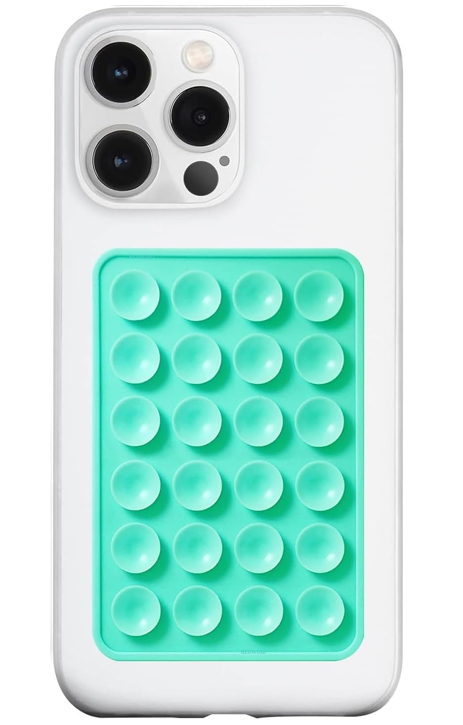 REDWIND Suction Phone Case, Phone Suction Sticker, Silicone Strong Grip Holder for Hands-Free iPhone & Android Mobile, Video Phone Accessory Compatible Mirror, Shower (Lake Blue- Pack of 1_Suction)-image-9