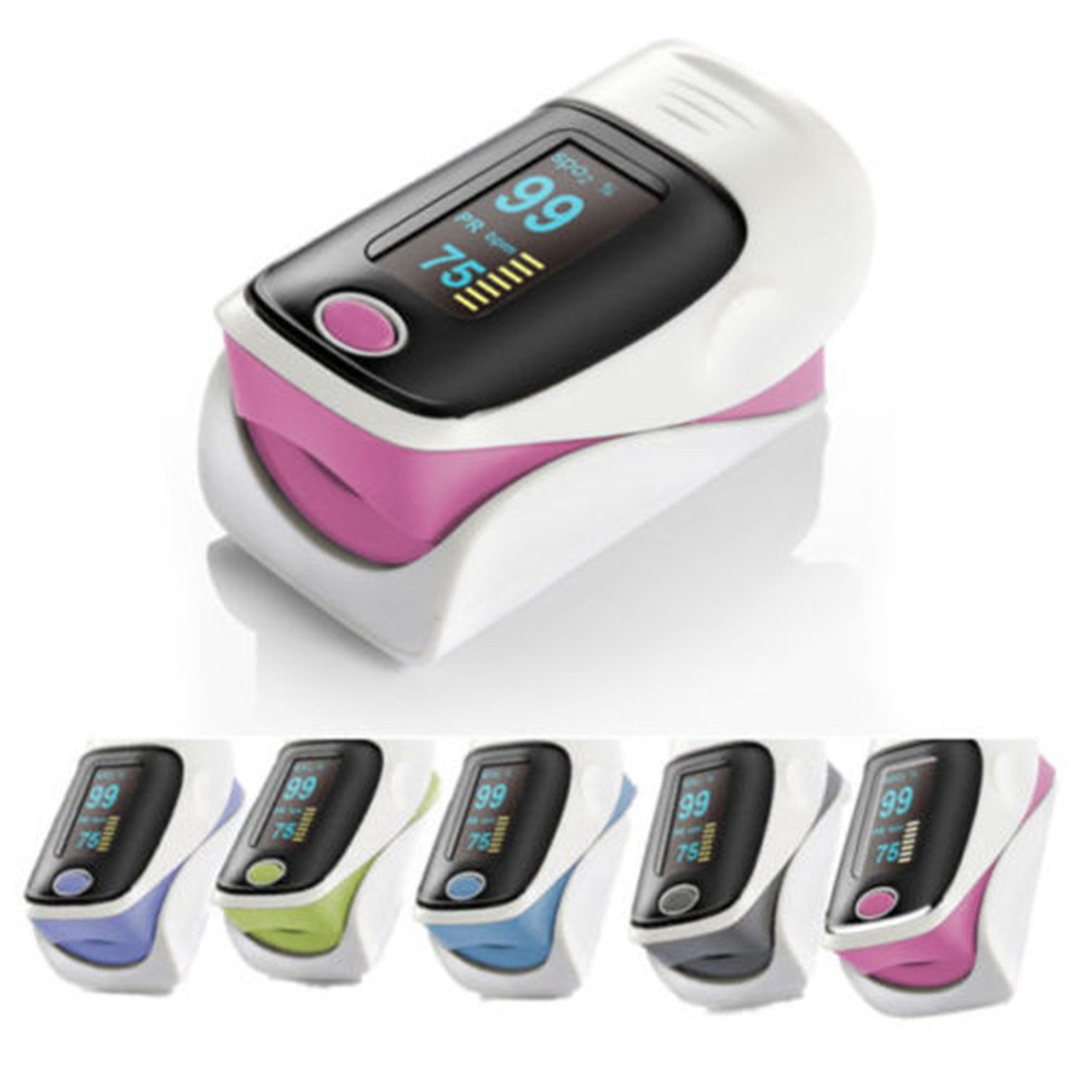 CareforYou® Nuova versione OLED Ossigeno Sangue Finger Pulse Ossimetro Ossigetro SPO2 PR Monitor (rosa)