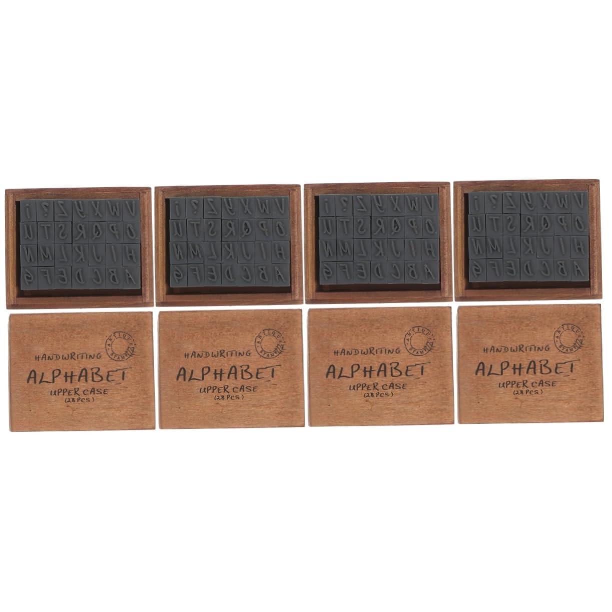 ARTIBETTER 4 Sätze Vintage-briefsiegel Herstellung Sammelalbumstempel Planer Briefmarken Name Stempel Zum Basteln Personalisiert Retro Alphabet Uns Stempeln Und Journaling Bastelstempel Holz