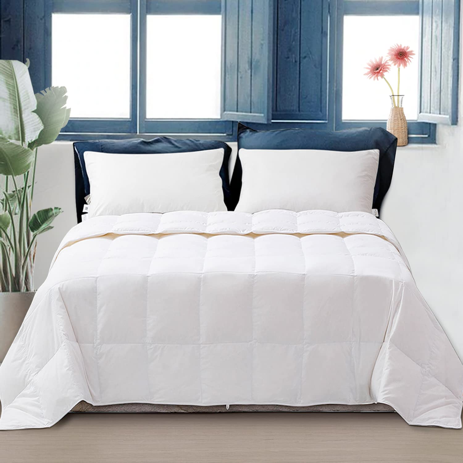 センチ Topllen Down Comforter King Size, All Season Black Duvet Insert